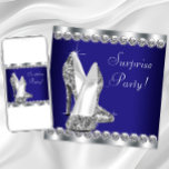 Womans Royal Blue Surprise Birthday Party Invitation at Zazzle