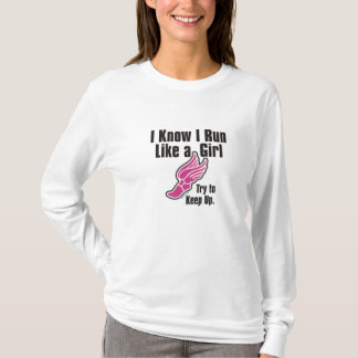 Womans "Run like a girl" hoodie T-Shirt