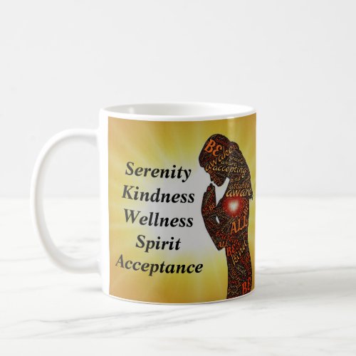 Womans Silhouette Embodied With Words of Wisdom Coffee Mug