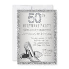 Womans Silver Glitter High Heel Shoe 50th Birthday