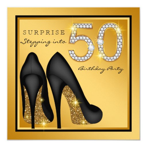 Womans Surprise 50th Birthday Party Card | Zazzle