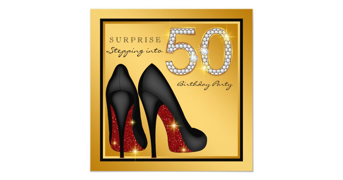 Womans Surprise 50th Birthday Party Invitation | Zazzle.com