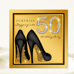 Womans Surprise 50th Birthday Party Invitation
