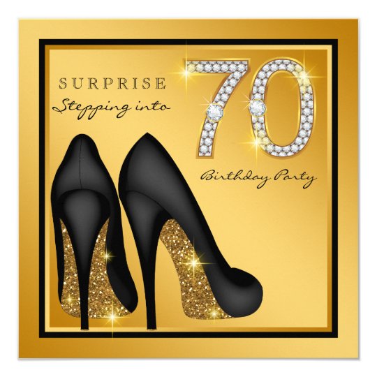 womans surprise 70th birthday party invitation zazzle com