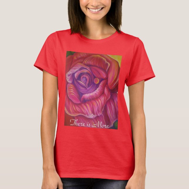 Womans T Shirt with fine art rose print (Front)