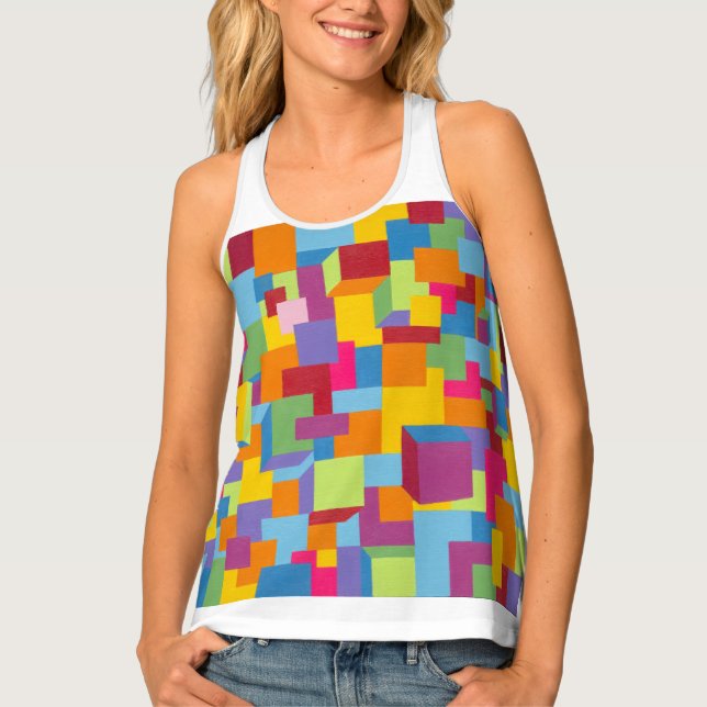 Woman's Tank Top Bright Bold Style and Design (Front)