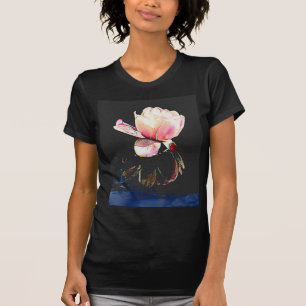 Woman's Tee Shirt with Stain Glass Waterlily