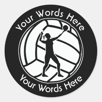 Woman's Volleyball Custom Sticker by Dollarsworth at Zazzle