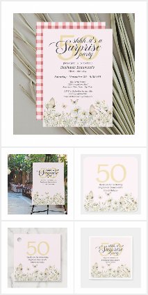 Woman's White Wildflower Surprise 50th Birthday