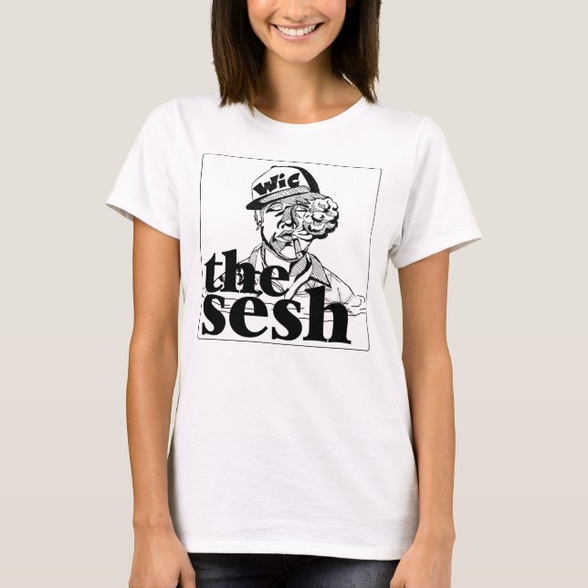Woman's "Wic in The Sesh" White Tee (Front)