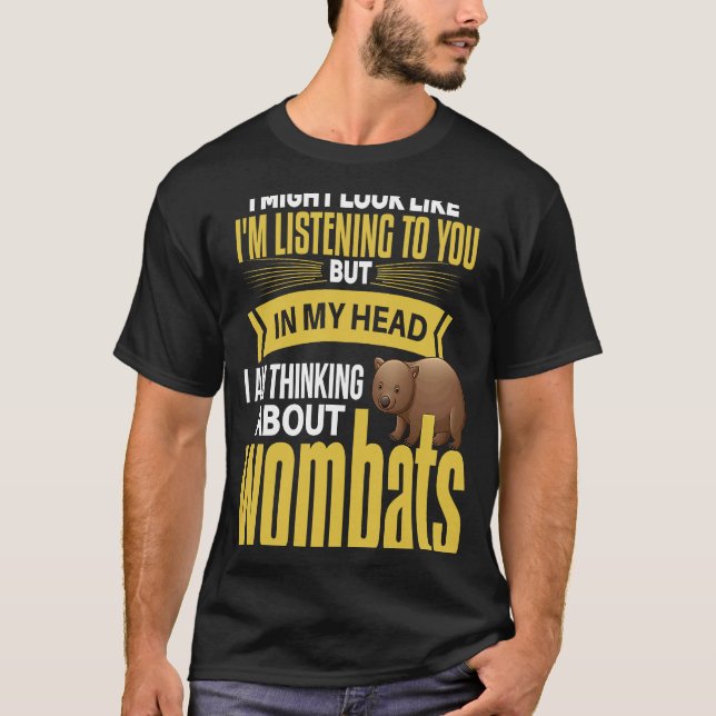 Womba Thinking About Wombats  Wombat T-Shirt (Front)