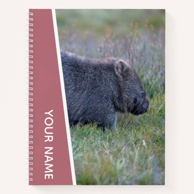 Wombat Australia Cute Animal, Custom Rose Gold Notebook (Front)