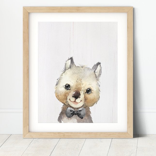 Wombat Bowtie Nursery Art Print (Creator Uploaded)