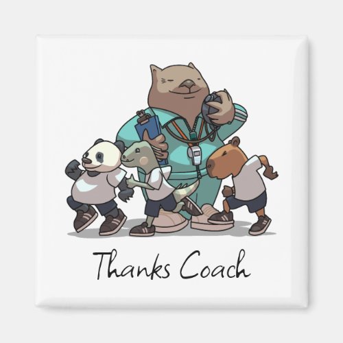 Wombat Cartoon Thank You Coach PE Teacher Artwork Magnet