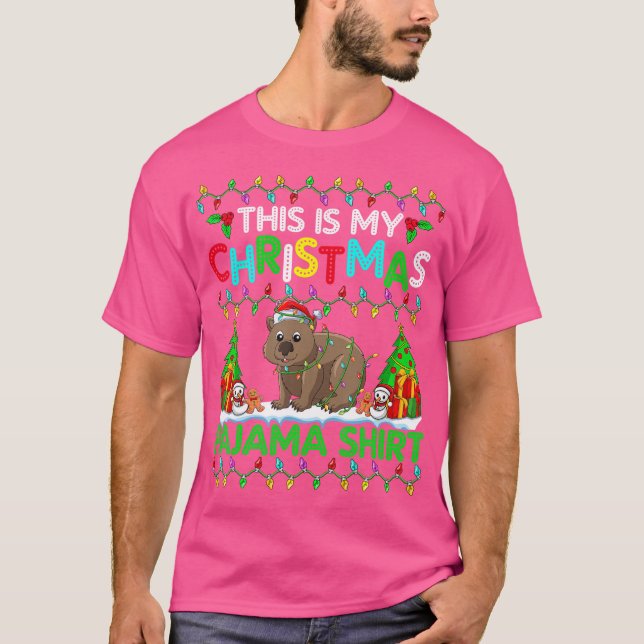Wombat Christmas Xmas Funny Wombat Lover T-Shirt (Front)