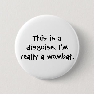 Wombat Costume Button