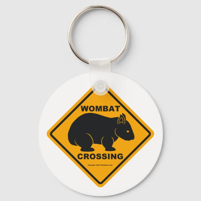 Wombat Crossing Sign Keychain (Front)