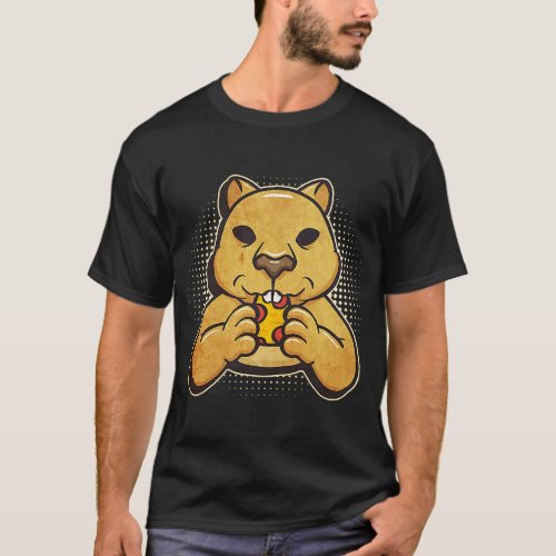 Wombat Eating Pizza Fast Food Rodent Animal T_Shirt