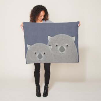 Wombat Fleece Blanket by ellejai at Zazzle