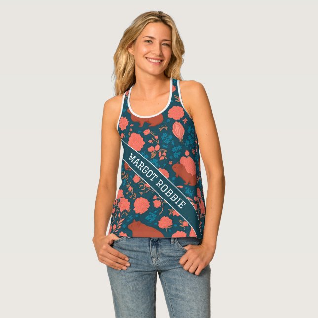Wombat Floral Colorful Personalized Pattern Tank Top (Front Full)
