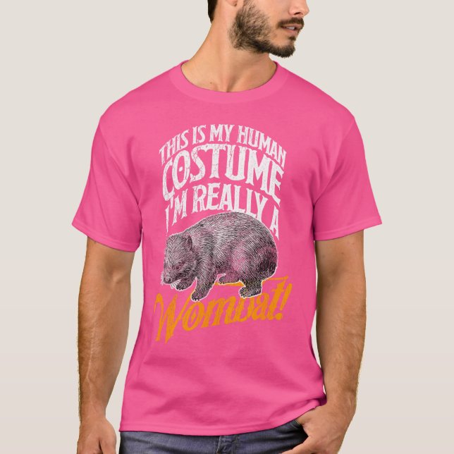 Wombat Human Funny Wildlife Idea T-Shirt (Front)