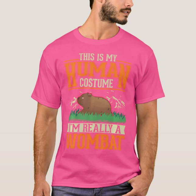Wombat Human Halloween Wombat T-Shirt (Front)