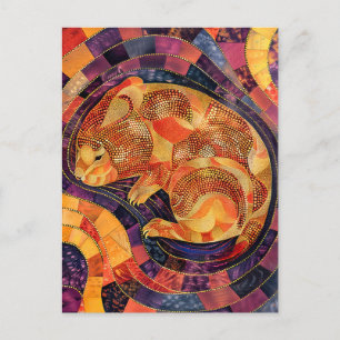 Wombat in Aborigine Dot Art Style Postcard