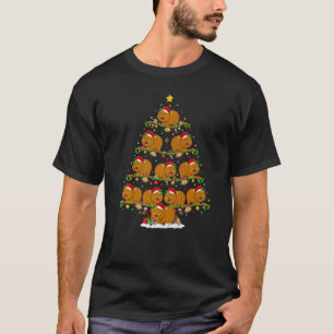 Wombat Lights Xmas Santa Wombat Christmas Tree T-Shirt