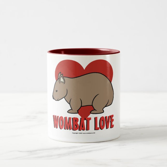 Wombat Love Two-Tone Coffee Mug (Center)