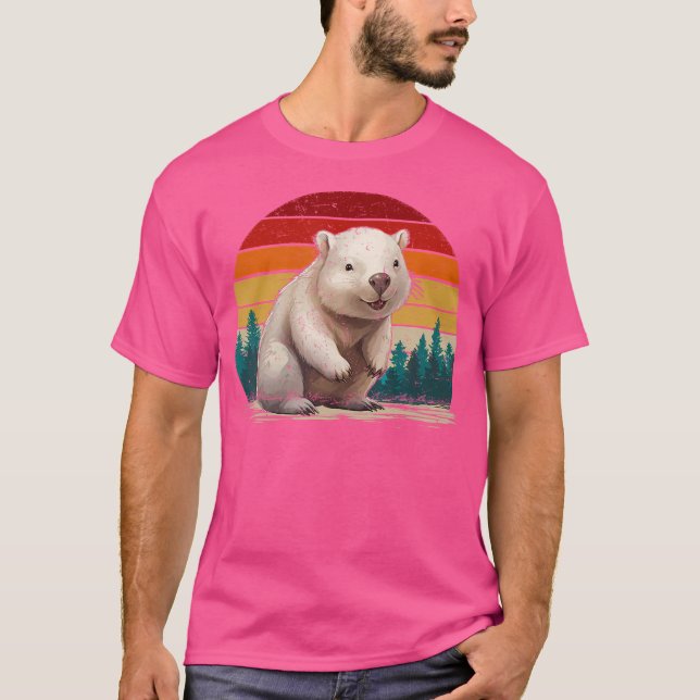 Wombat Lover Distressed Wombat T-Shirt (Front)