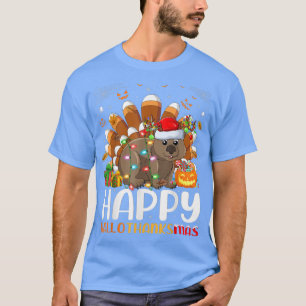 Wombat Lover Halloween Christmas Happy Hallothanks T-Shirt