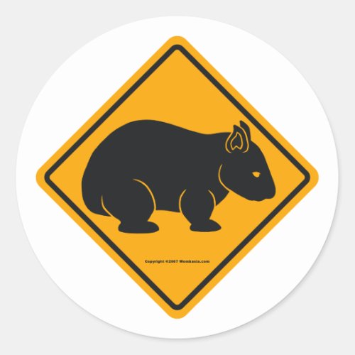 Wombat Sign no text Classic Round Sticker