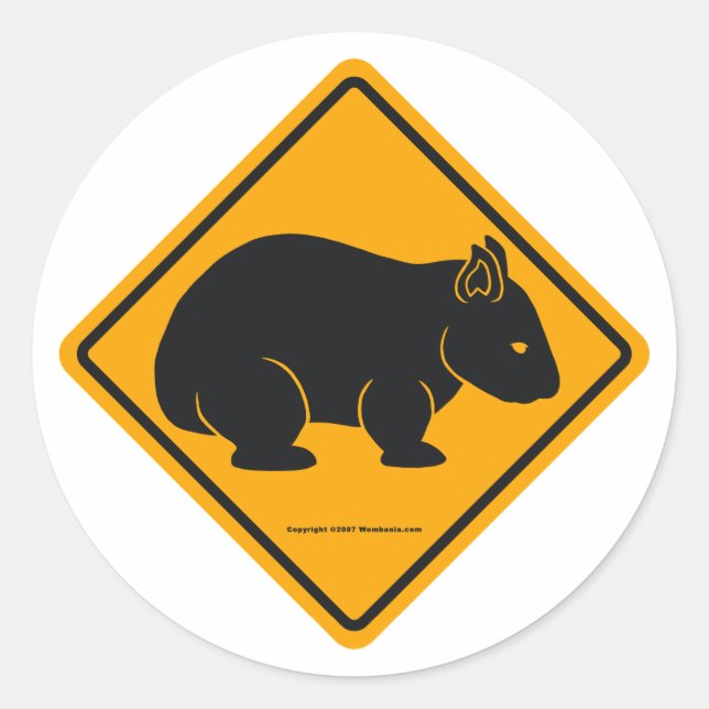 Wombat Sign (no text) Classic Round Sticker (Front)
