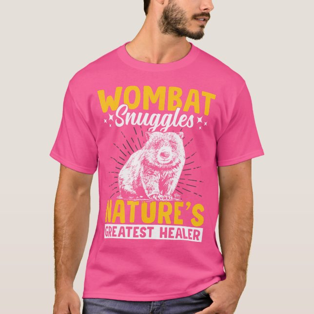 Wombat Snuggles Australian Animals Owner T-Shirt (Front)