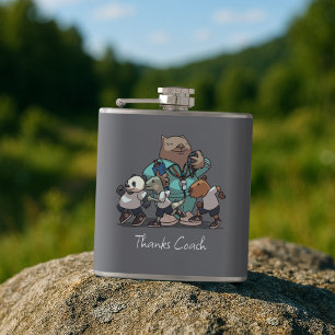 Wombat Thank You Coach Gift Sports Trainer Artwork Flask