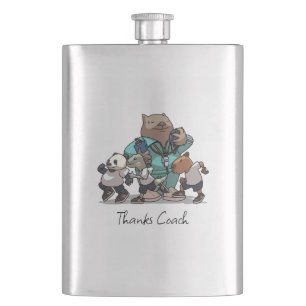 Wombat Thank You Coach Gift Sports Trainer Artwork Flask