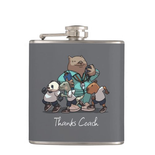 Wombat Thank You Coach Gift Sports Trainer Artwork Flask