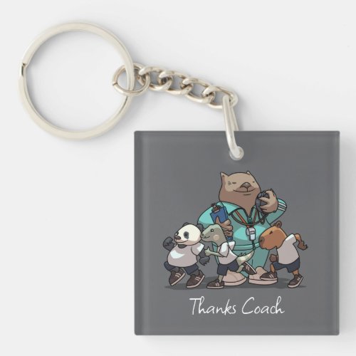 Wombat Thank You Coach Gift Sports Trainer Artwork Keychain