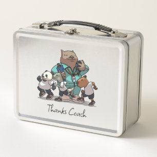 Wombat Thank You Coach Gift Sports Trainer Artwork Metal Lunch Box