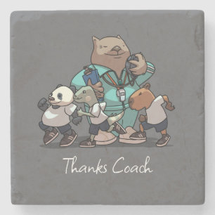 Wombat Thank You Coach Gift Sports Trainer Artwork Stone Coaster