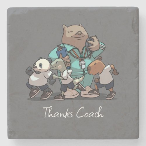 Wombat Thank You Coach Gift Sports Trainer Artwork Stone Coaster