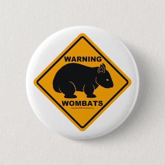 Wombat Warning Sign Button
