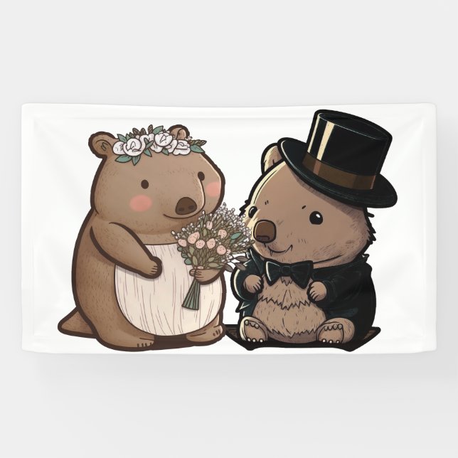 Wombat Wedding Banner (Horizontal)