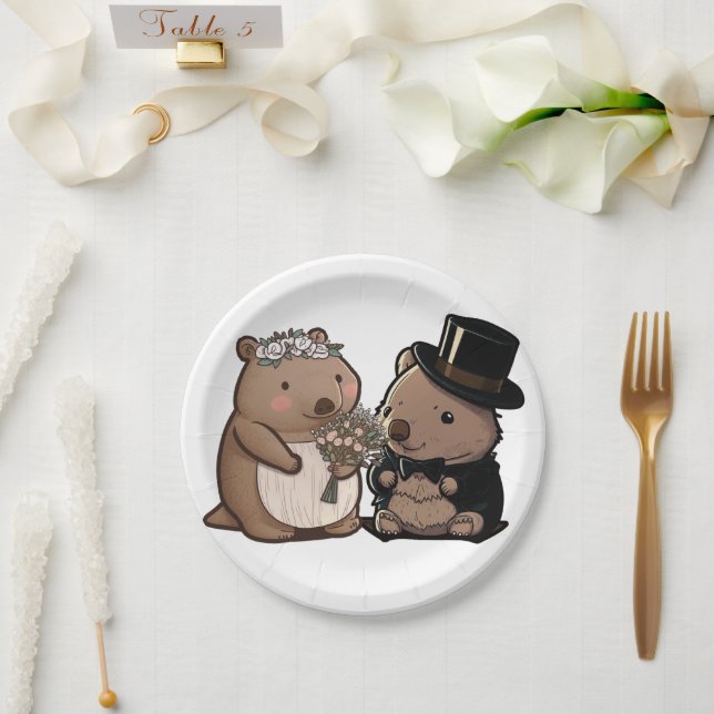 Wombat Wedding Paper Plates (Wedding)