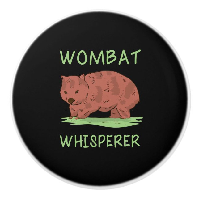 Wombat Whisperer Ceramic Knob (Front)