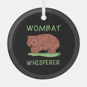 Wombat Whisperer Glass Ornament