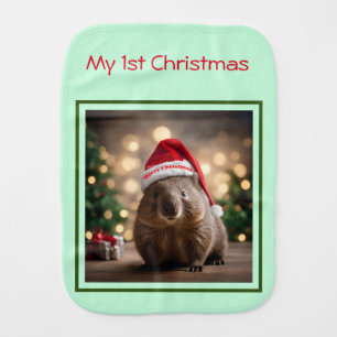 "Wombat Wonderland: A Cozy Christmas Eve" Baby Burp Cloth