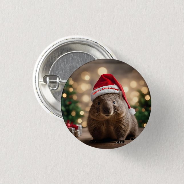 "Wombat Wonderland: A Cozy Christmas Eve" Button (Front & Back)