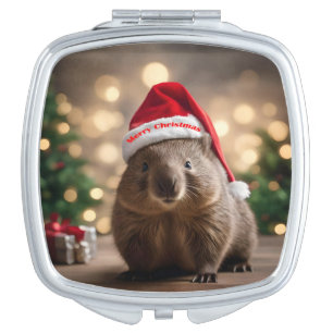 "Wombat Wonderland: A Cozy Christmas Eve" Compact Mirror
