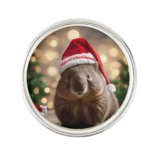 "Wombat Wonderland: A Cozy Christmas Eve" Lapel Pin
